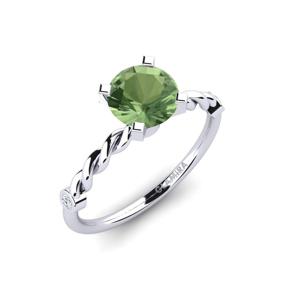 Zafiro Verde Anillo de compromiso Opalina