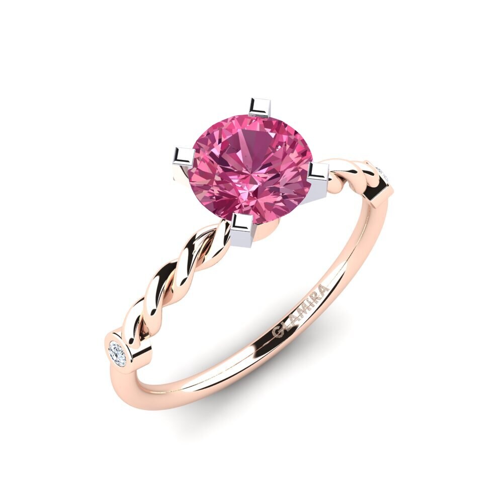 Or Rose & Blanc 14k Bague de fiançailles Opalina