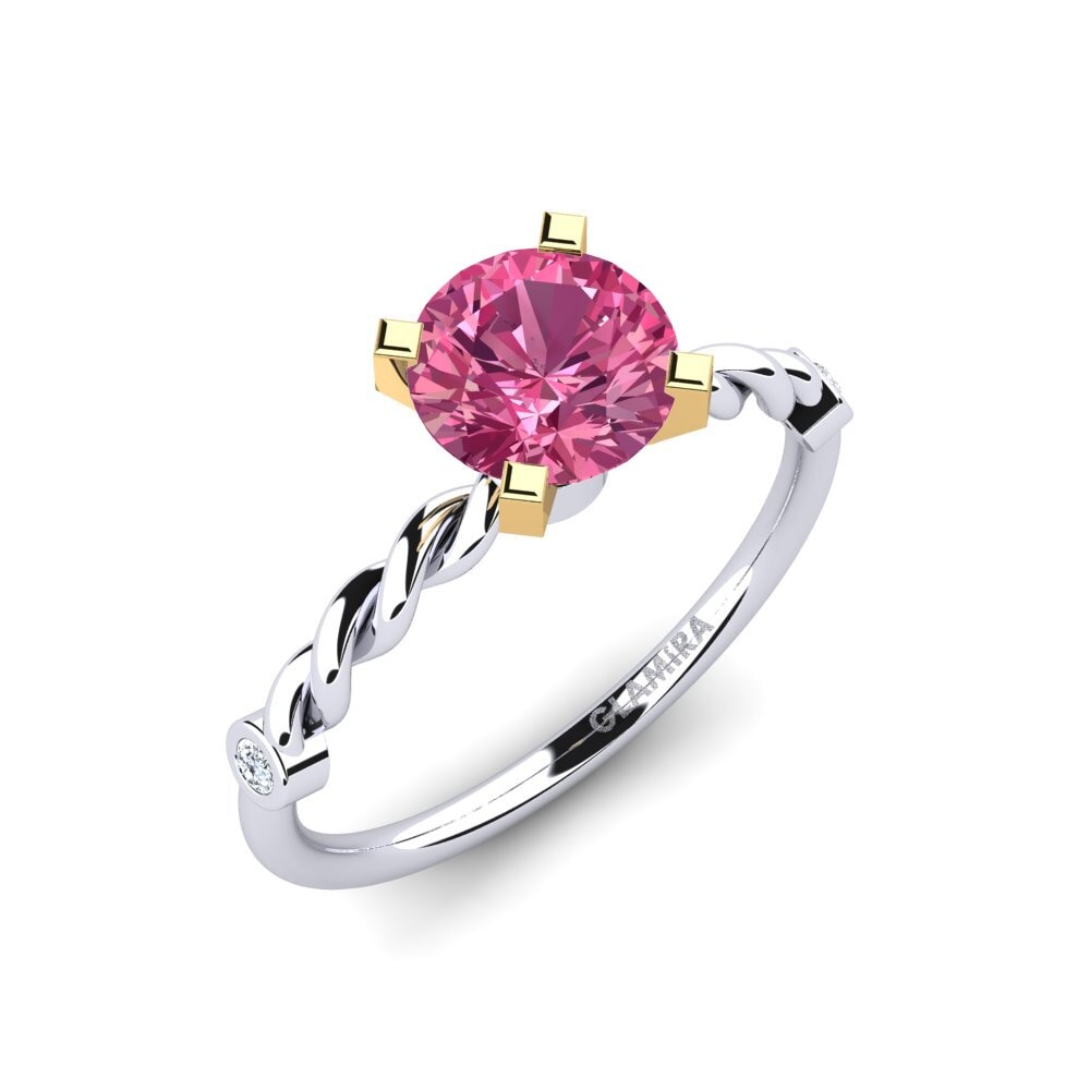 Or Blanc & Jaune 14k Bague de fiançailles Opalina