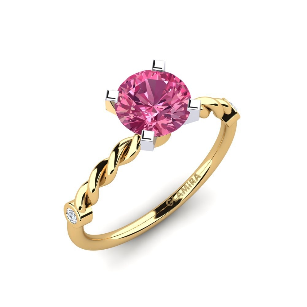 Or Jaune & Blanc 9k Bague de fiançailles Opalina