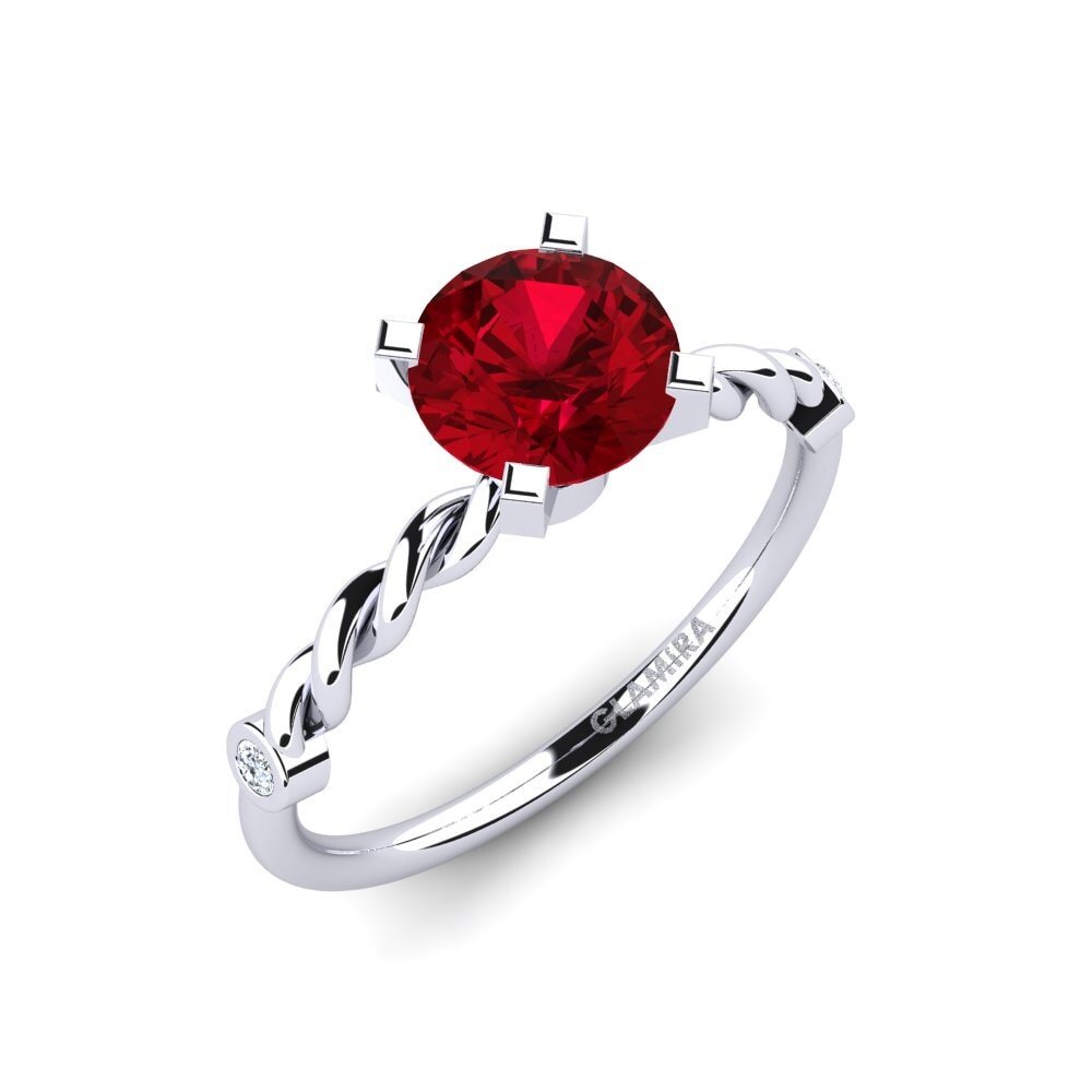 Circonita Roja Anillo de compromiso Opalina