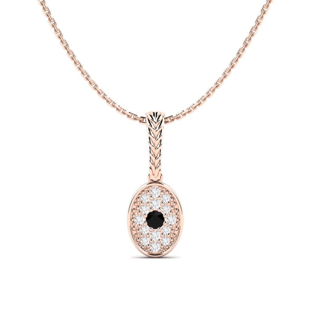 9ct Rose Gold Black Sapphire Women's Pendant Openup