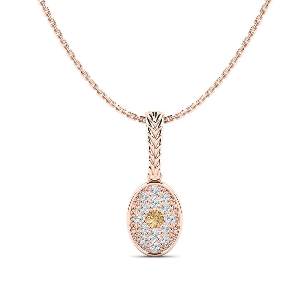 9ct Rose Gold Brown Diamond Women's Pendant Openup