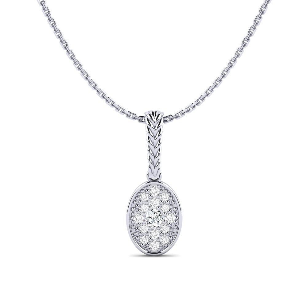9ct White Gold Zirconia Women's Pendant Openup