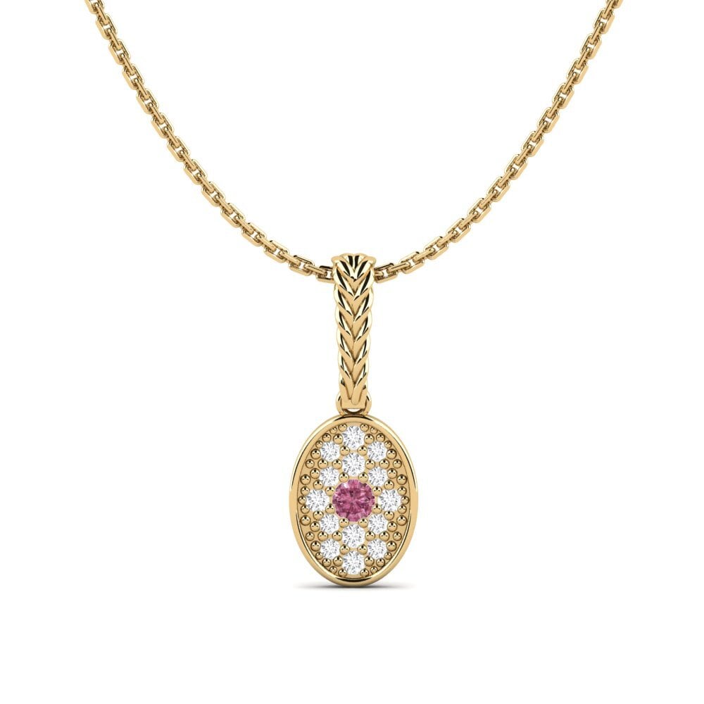 18ct Yellow Gold Rhodolite Garnet Women's Pendant Openup