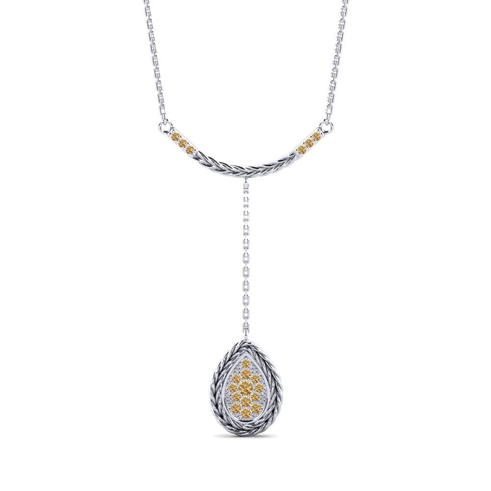 950 Platinum Brown Diamond Women's Necklace Operate