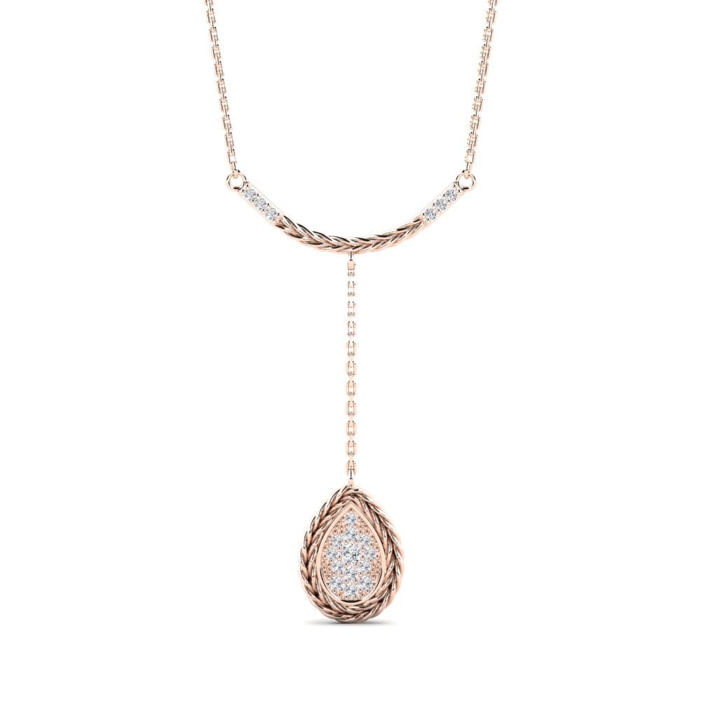 9ct Rose Gold Diamond Women's Necklace Operate