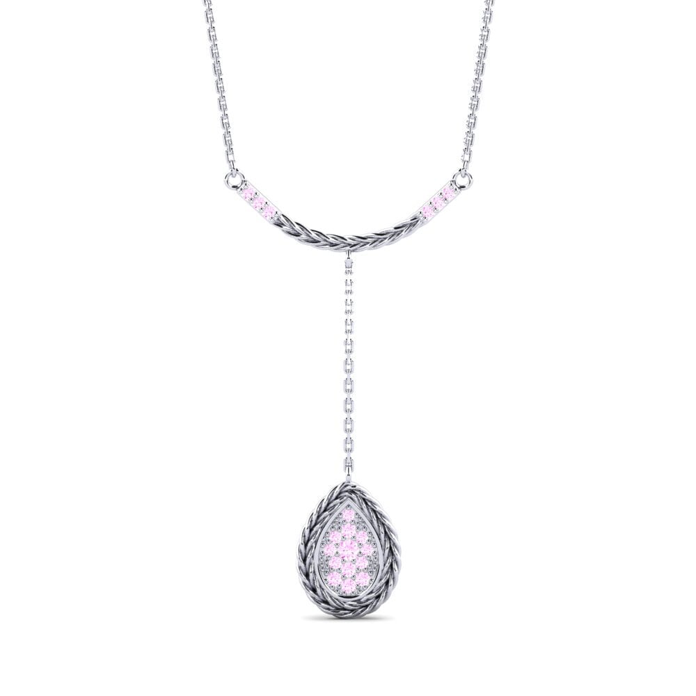 950 Platinum Pink Sapphire Women's Necklace Operate