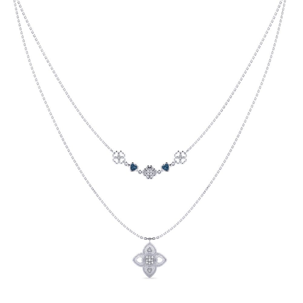 Diamante Azul Collar de Mujer Opsain