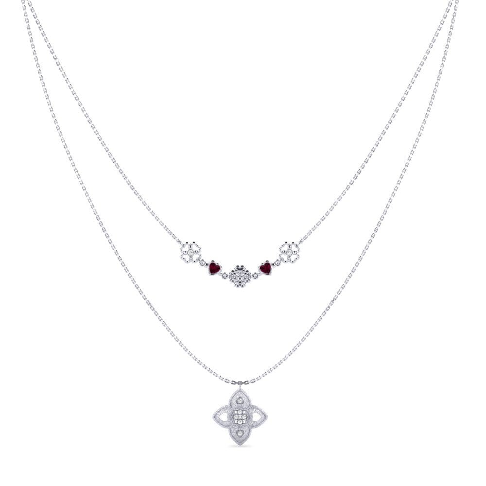 Trái Tim Đá Rhodolite Dây chuyền nữ Opsain