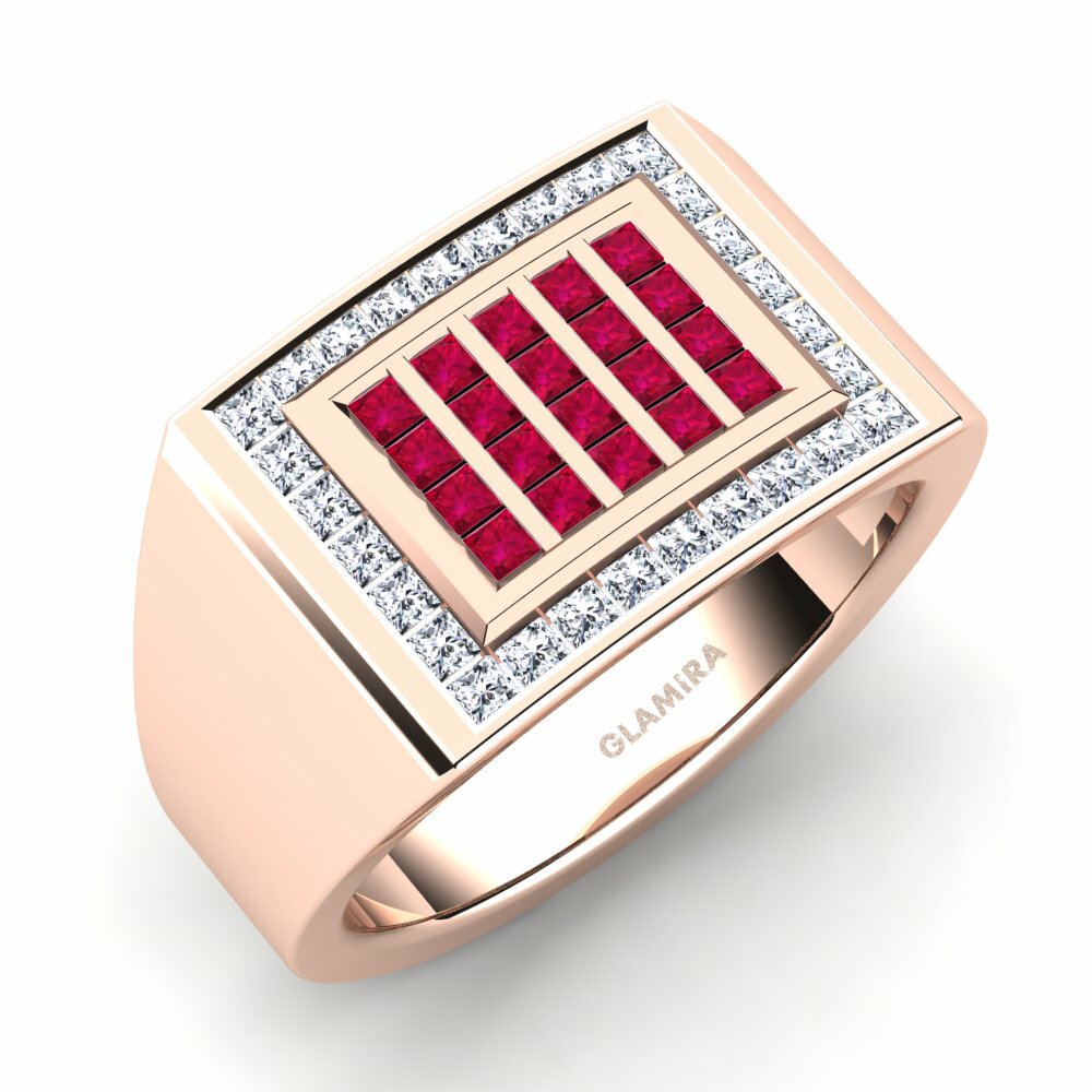 Ruby Rose Gold Men's Ring Optimist