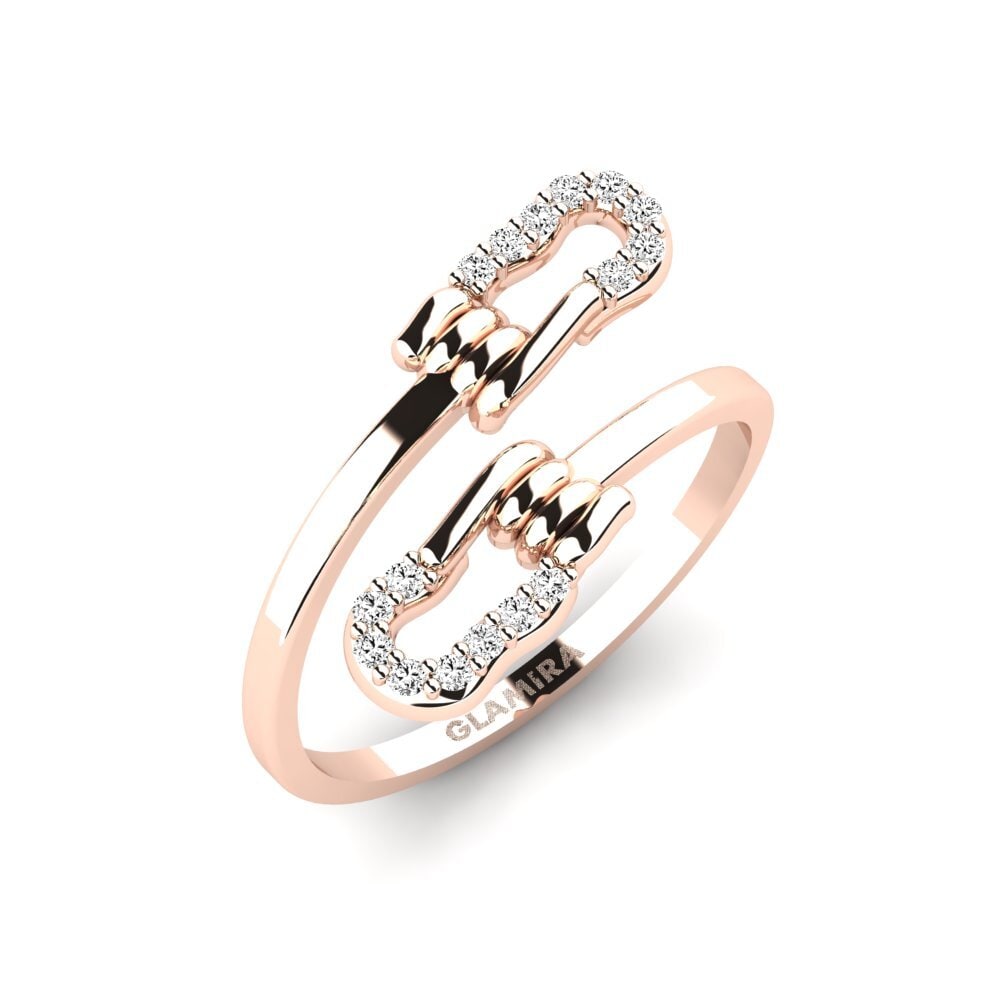 14k Oro Rosa Moissanita Anillo Opulent