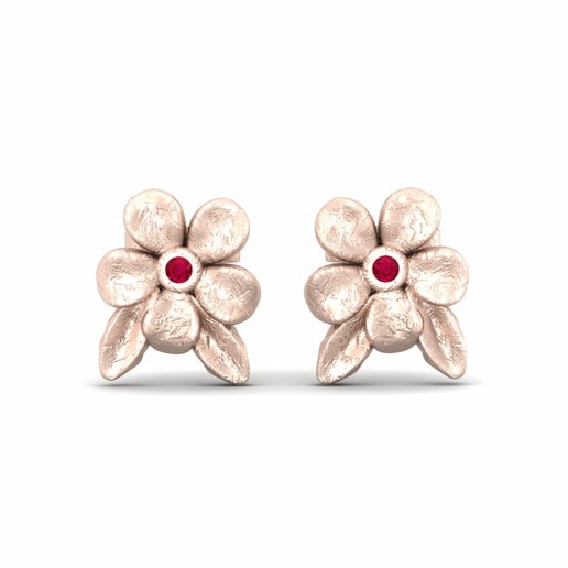 Earring Francene 585 Rose Gold & Ruby