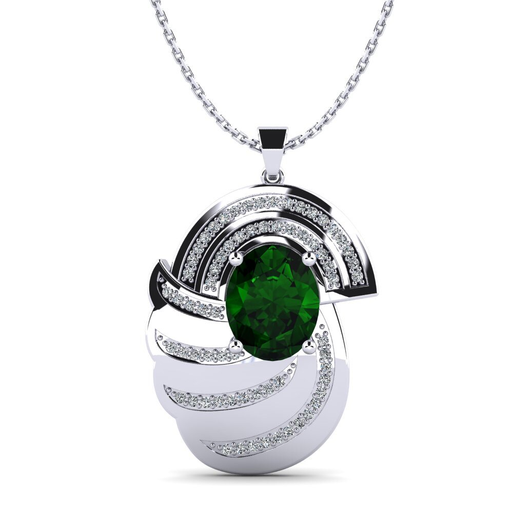 Green Tourmaline Women's Pendant Orchidea