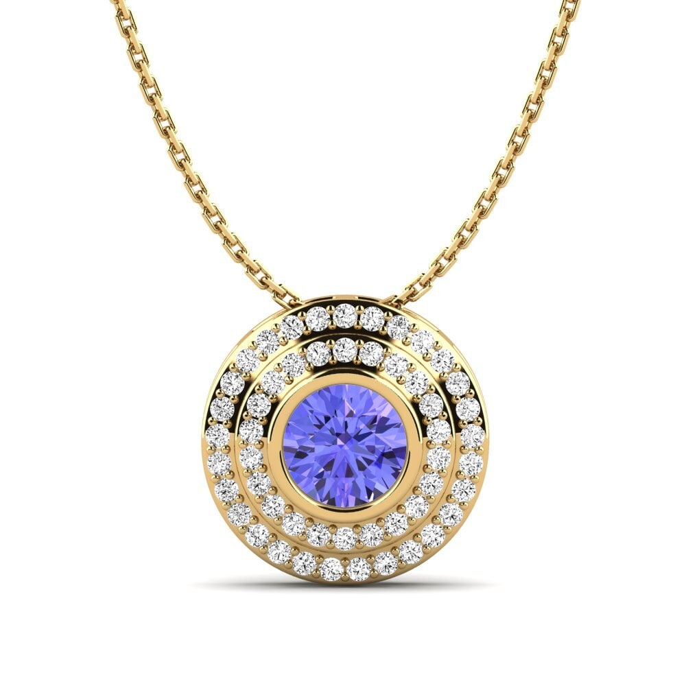 Gelbgold 585 Tansanit Damen anhänger Ordelie