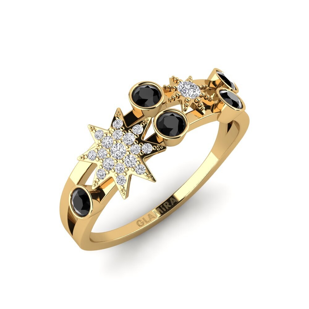 14ct Yellow Gold Black Onyx Ring Ordinato