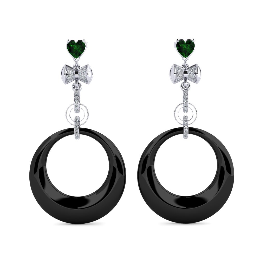 950 Platinum Green Tourmaline Women's Earring Orela