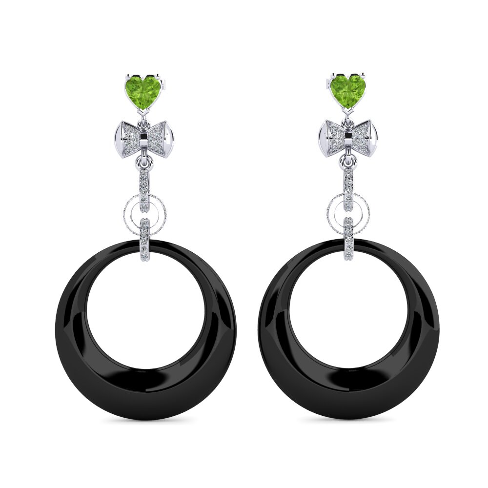 White Silver Peridot Women's Earring Orela