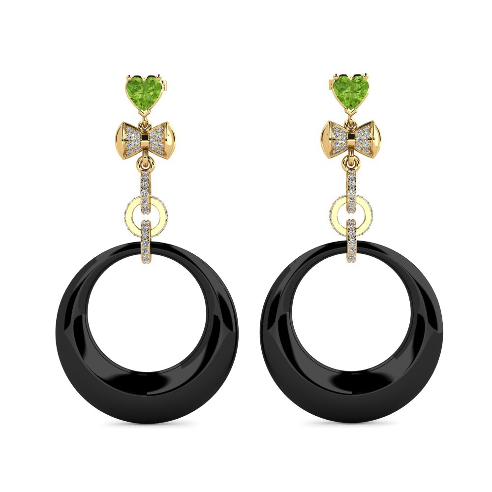 14ct Yellow Gold Peridot Women's Earring Orela