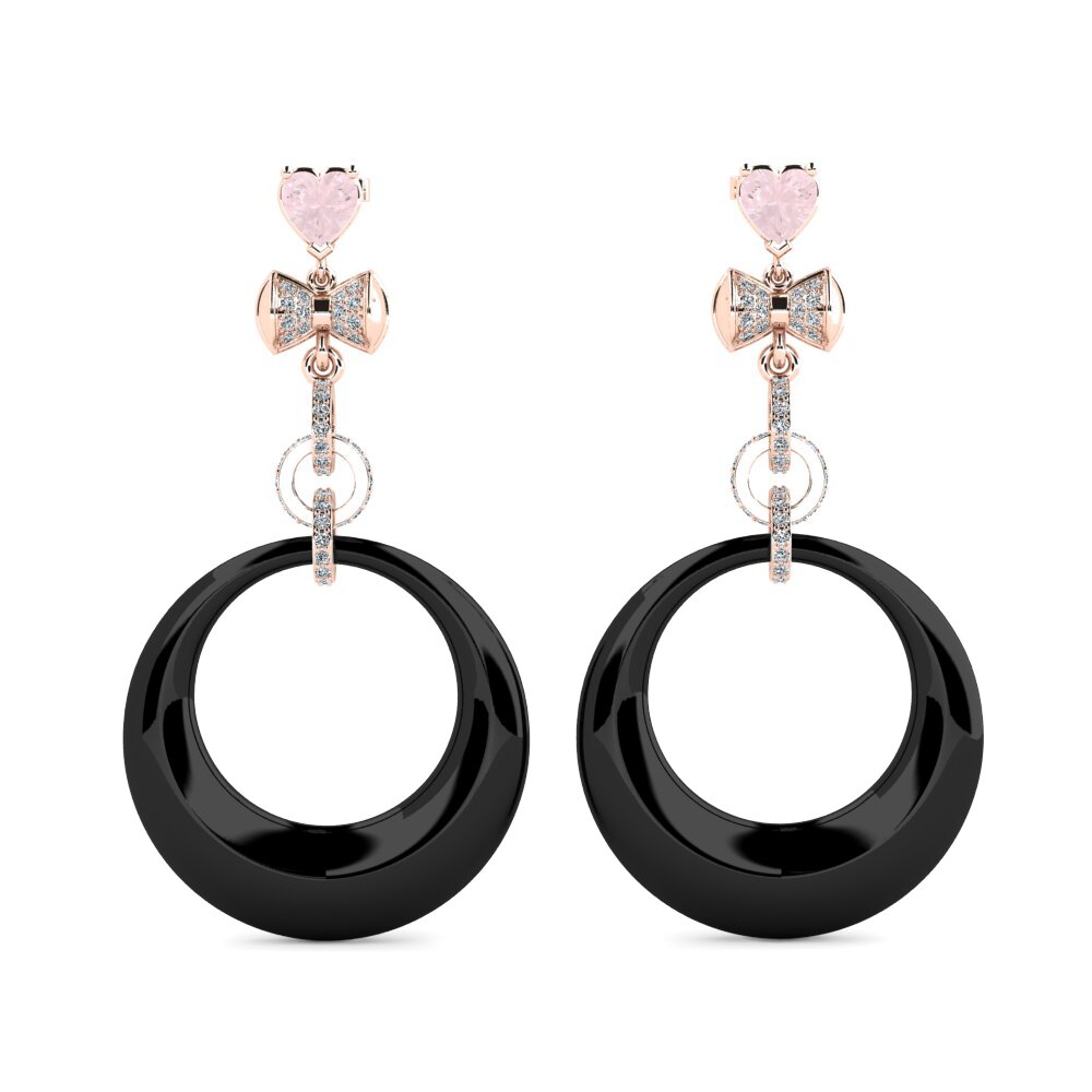 18ct Rose Gold Rose Quartz Women's Earring Orela