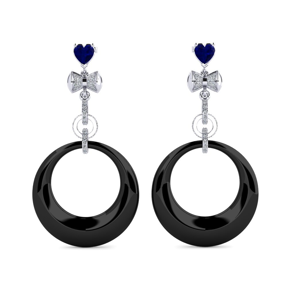 White Silver Sapphire Women's Earring Orela