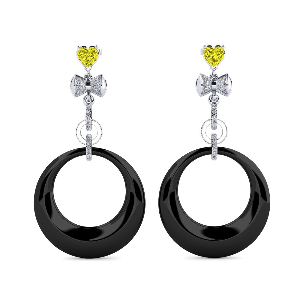 14ct White Gold Yellow Diamond Women's Earring Orela