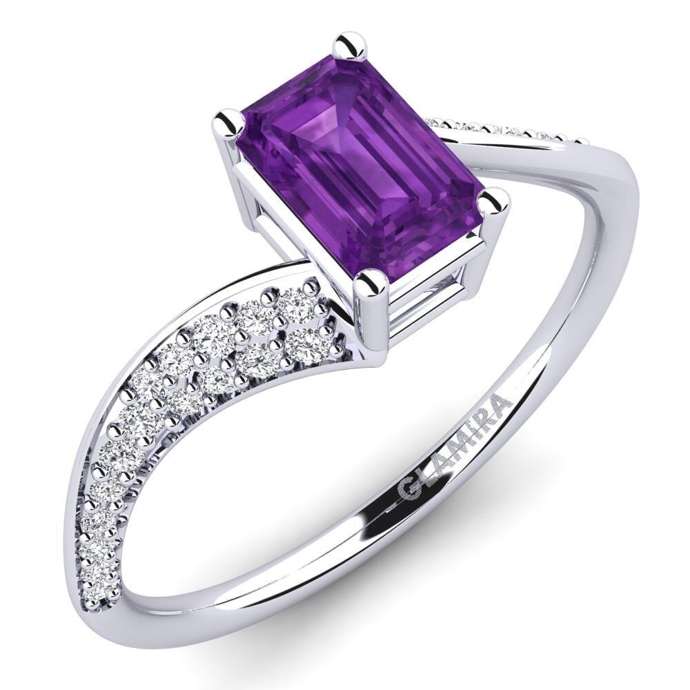 950 Platinum Amethyst Engagement Ring Orielda