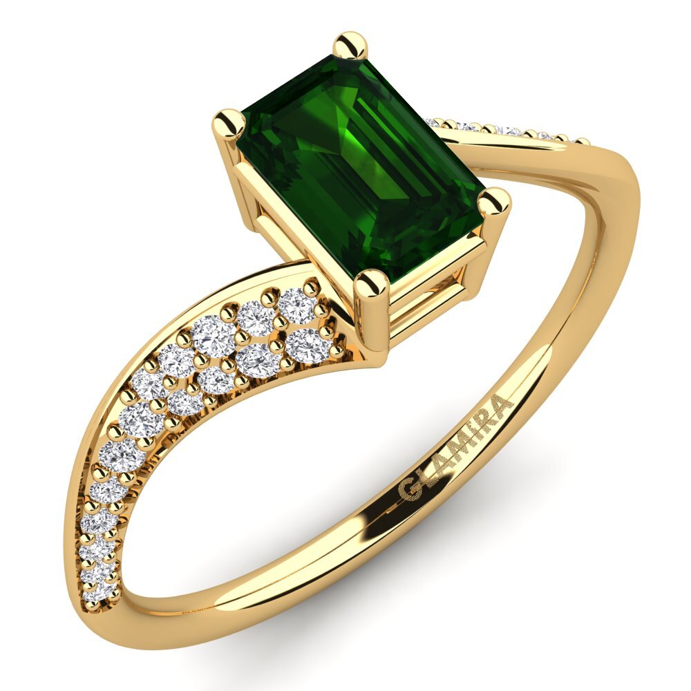 Green Tourmaline Engagement Ring Orielda