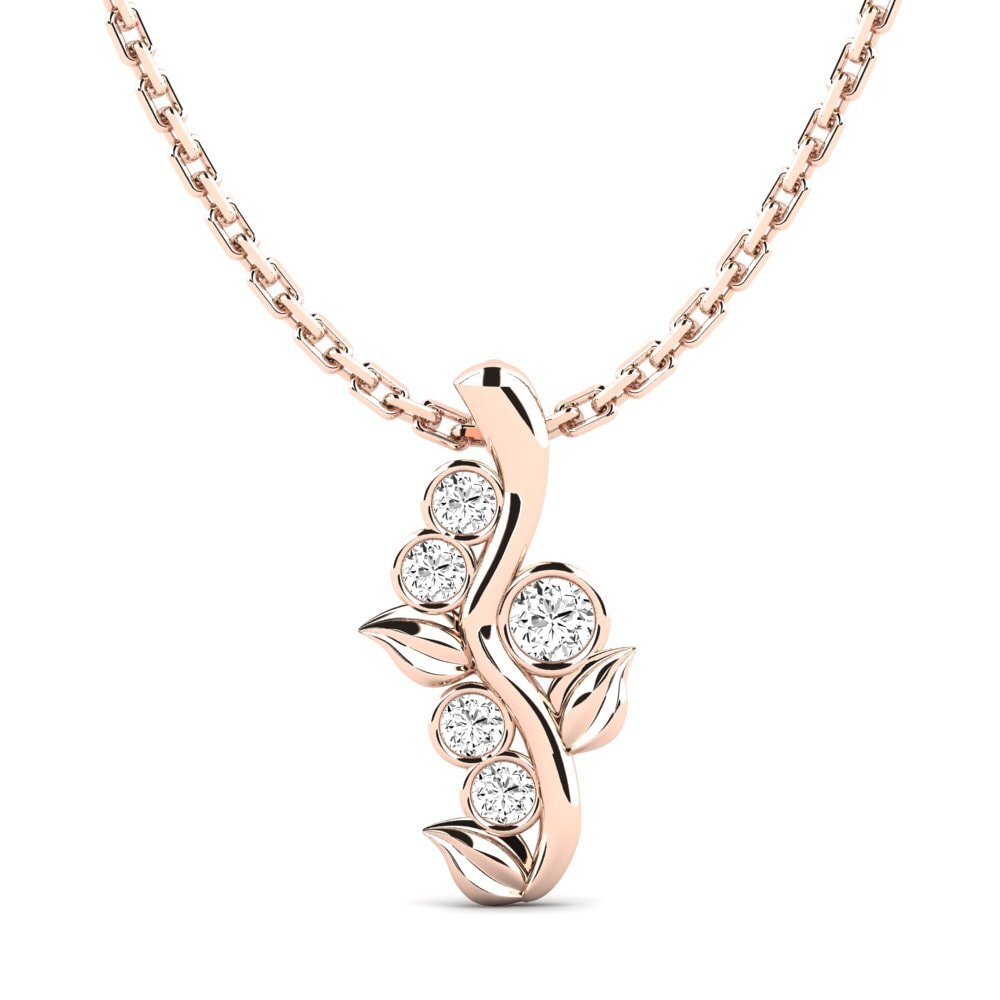 14K Rose Gold Moissanite Pendant Oriley
