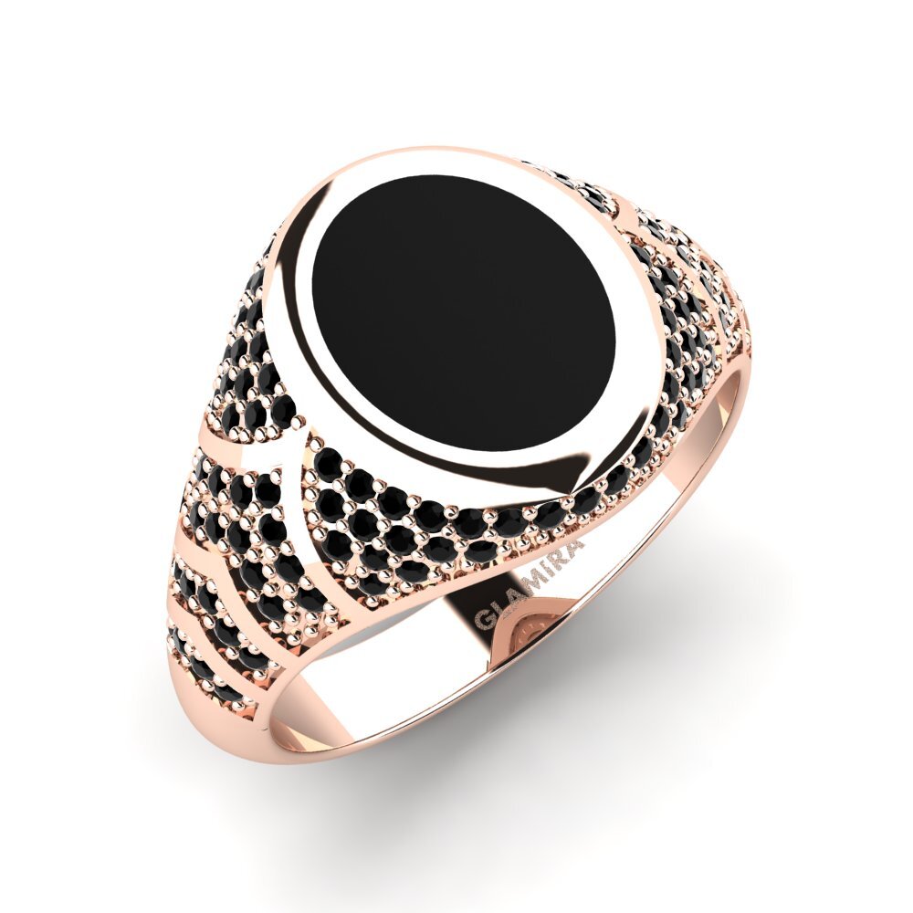 9ct Rose Gold Black Sapphire Men's Ring Orion