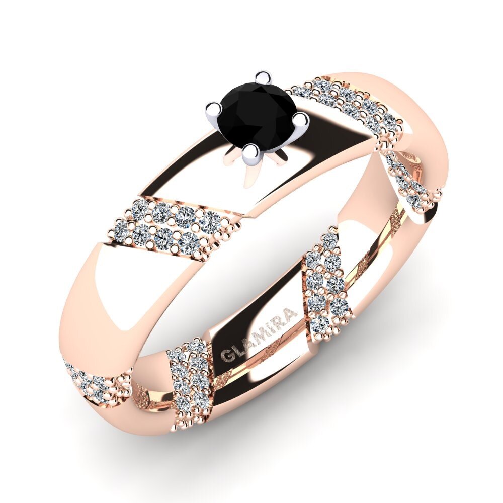 Black Diamond Engagement Ring Orlena 0.16 crt