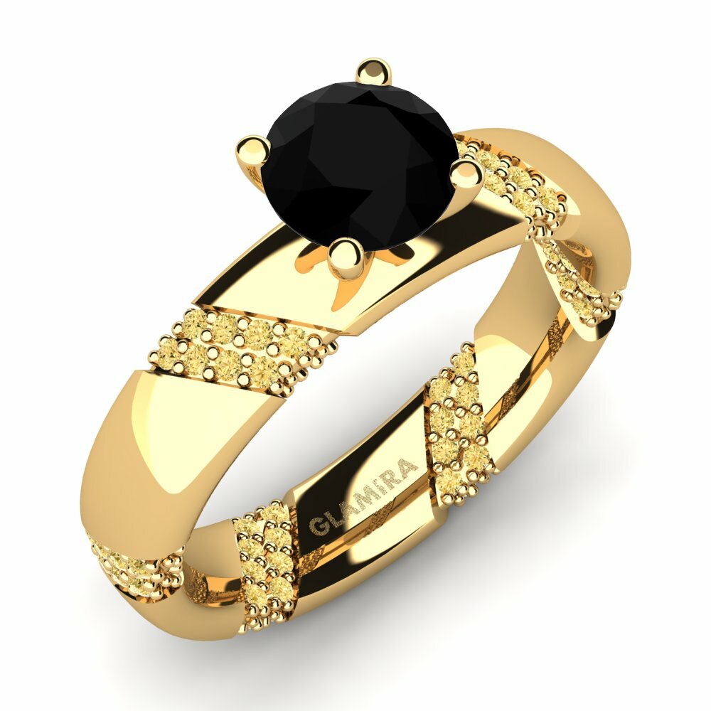 Zwarte Onyx Verlovingsring Orlena