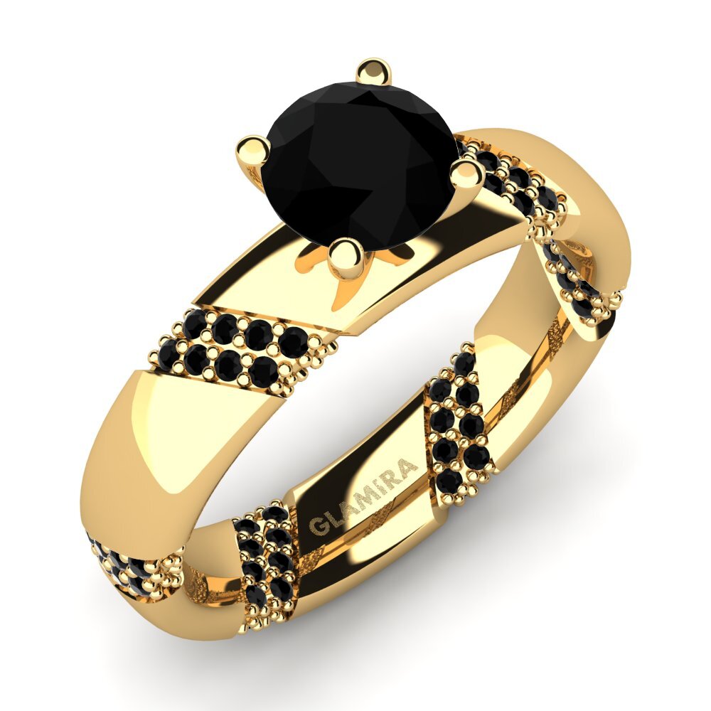 Black Diamond Engagement Ring Orlena