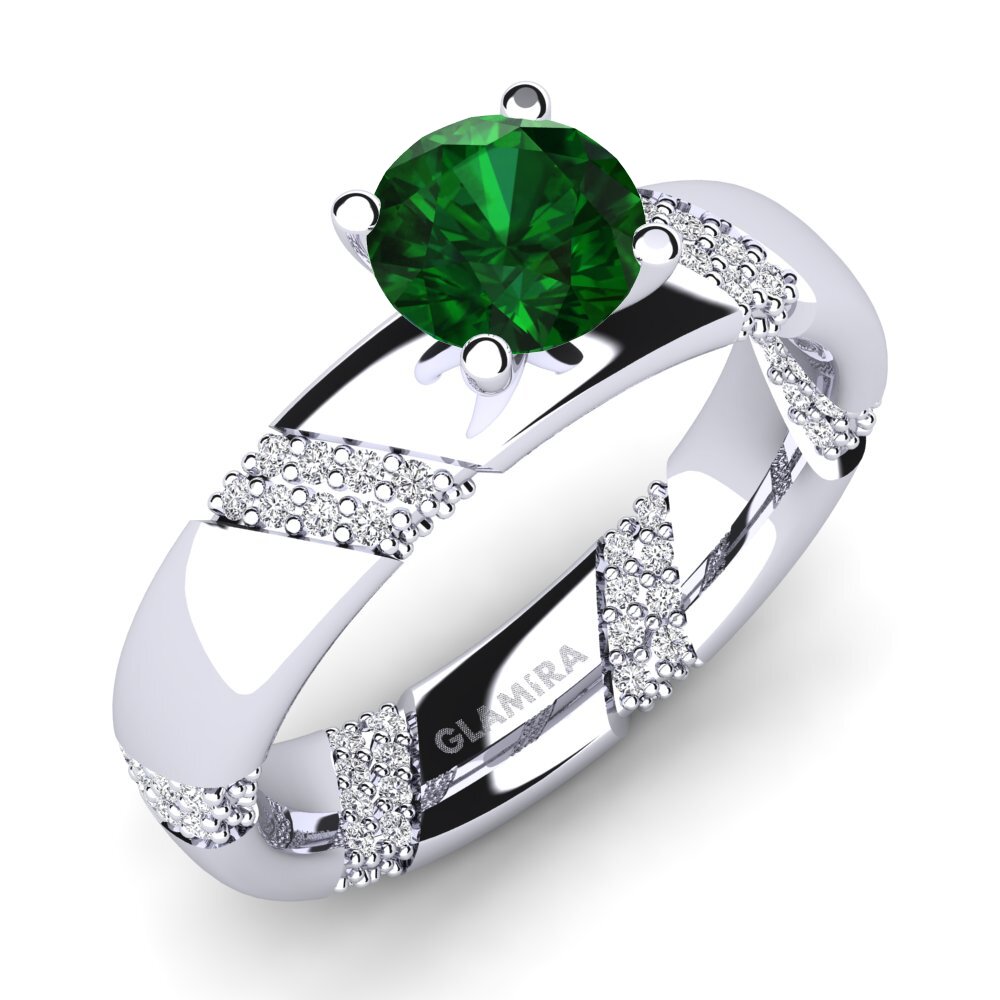 9ct White Gold Tsavorite Engagement Ring Orlena