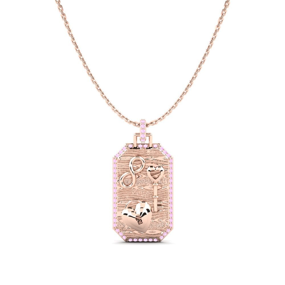 18ct Rose Gold Pink Sapphire Women's Pendant Ormma