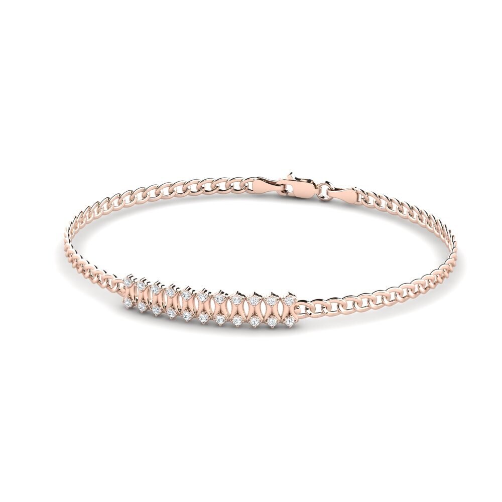 18ct Rose Gold Zirconia Men's Bracelet Ostroff