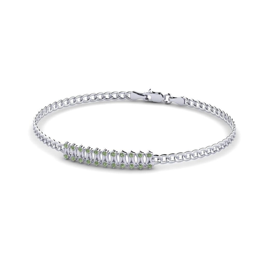 950 Palladium Green Diamond Men's Bracelet Ostroff