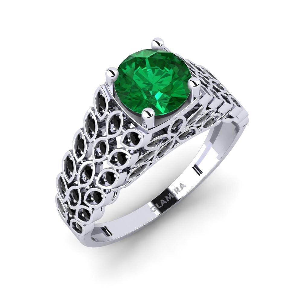 Smaragd (Gemaakt in het laboratorium) Verlovingsring Ostrom