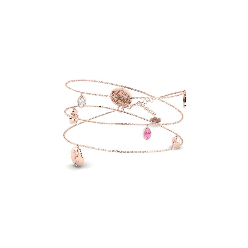 18ct Rose Gold Pink Sapphire Women's Necklace Oswego