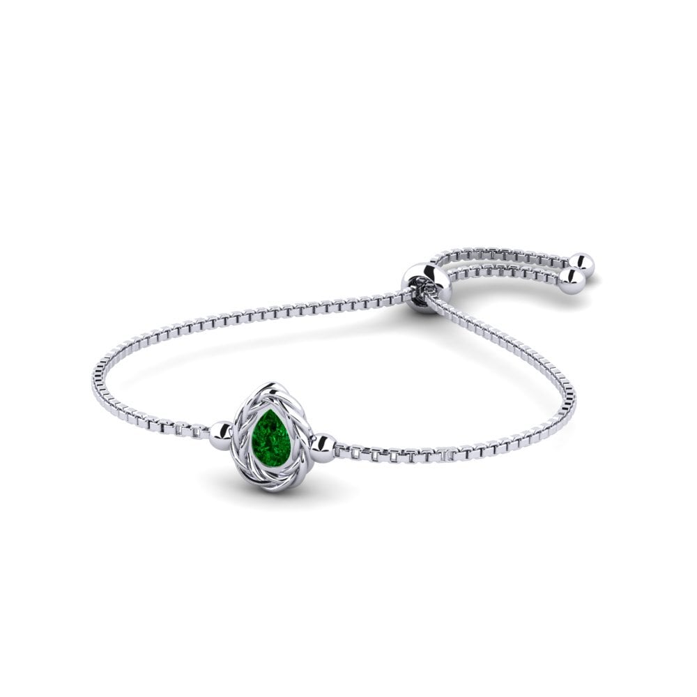 Palladium 950 Zircone Vert Bracelet pour femme Otillie