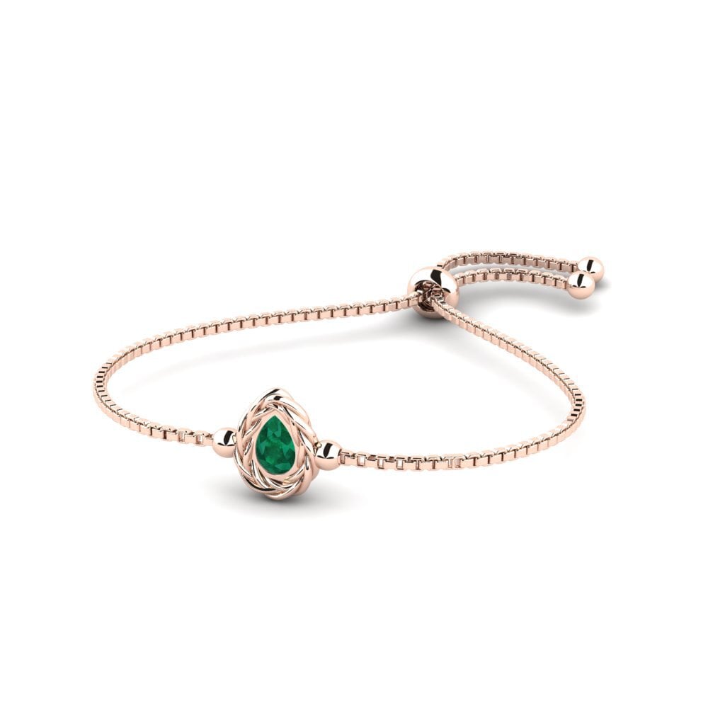 Or rose 14k Émeraude Bracelet pour femme Otillie