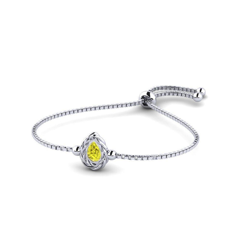 Weiß-Silber Gelber Diamant Damen armband Otillie