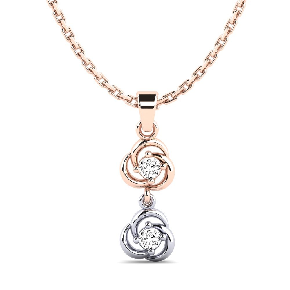18k Oro Rosa & Blanco Moissanita Colgante de Mujer Outdot