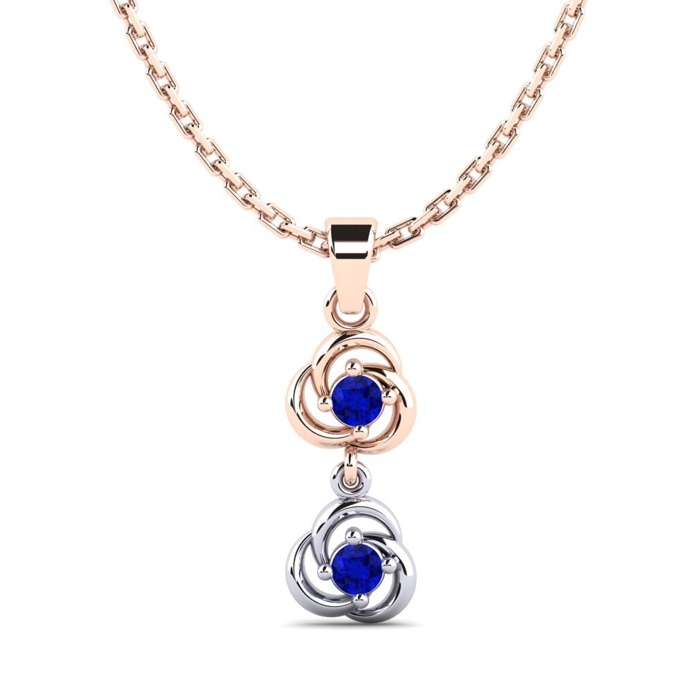 9k Oro Rosa & Blanco Zafiro Colgante de Mujer Outdot