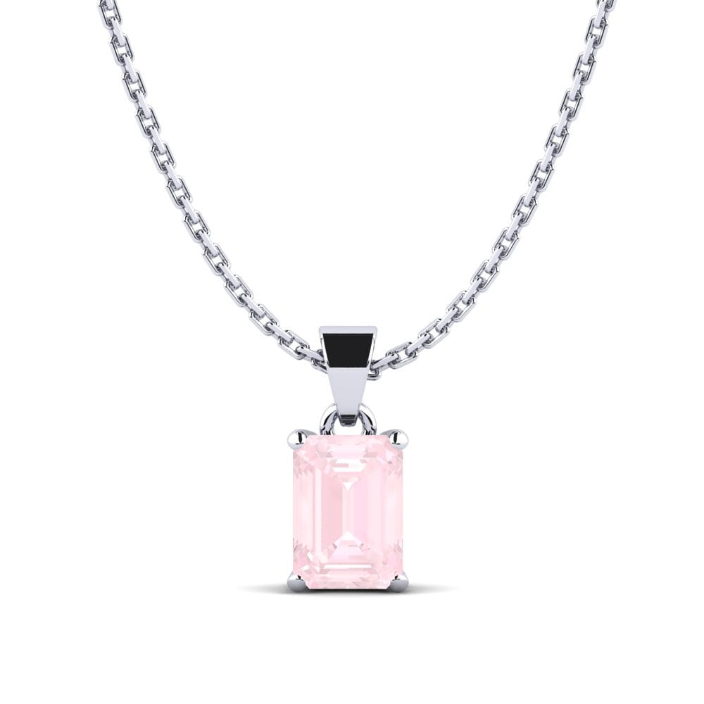 Plata 925 Cuarzo rosa Colgante de Mujer Outen 1.02 crt