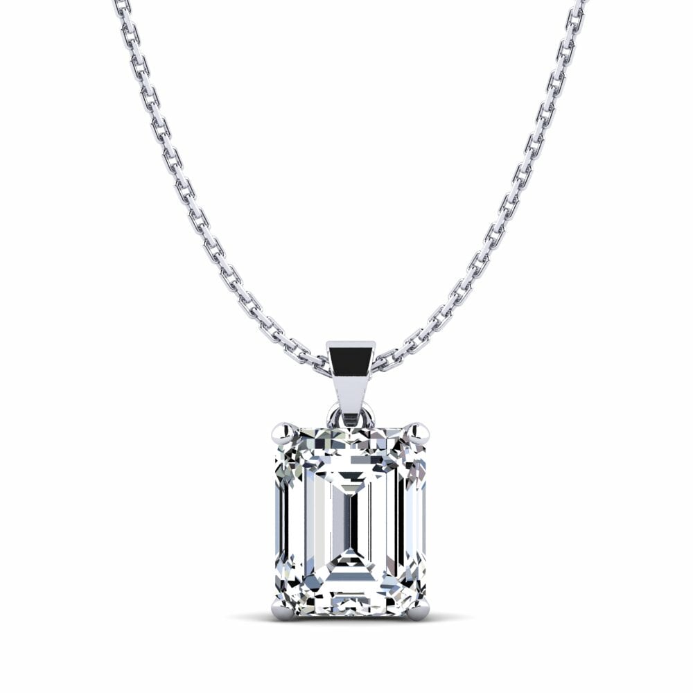 14k Oro Blanco Colgante de Mujer Outen 3.70 crt
