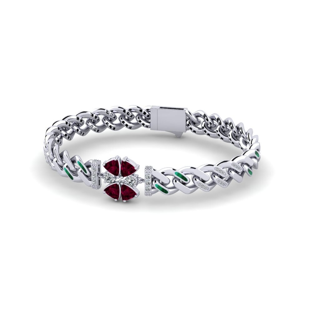 Trillion Rhodolite Garnet Women's Bracelet Outlying