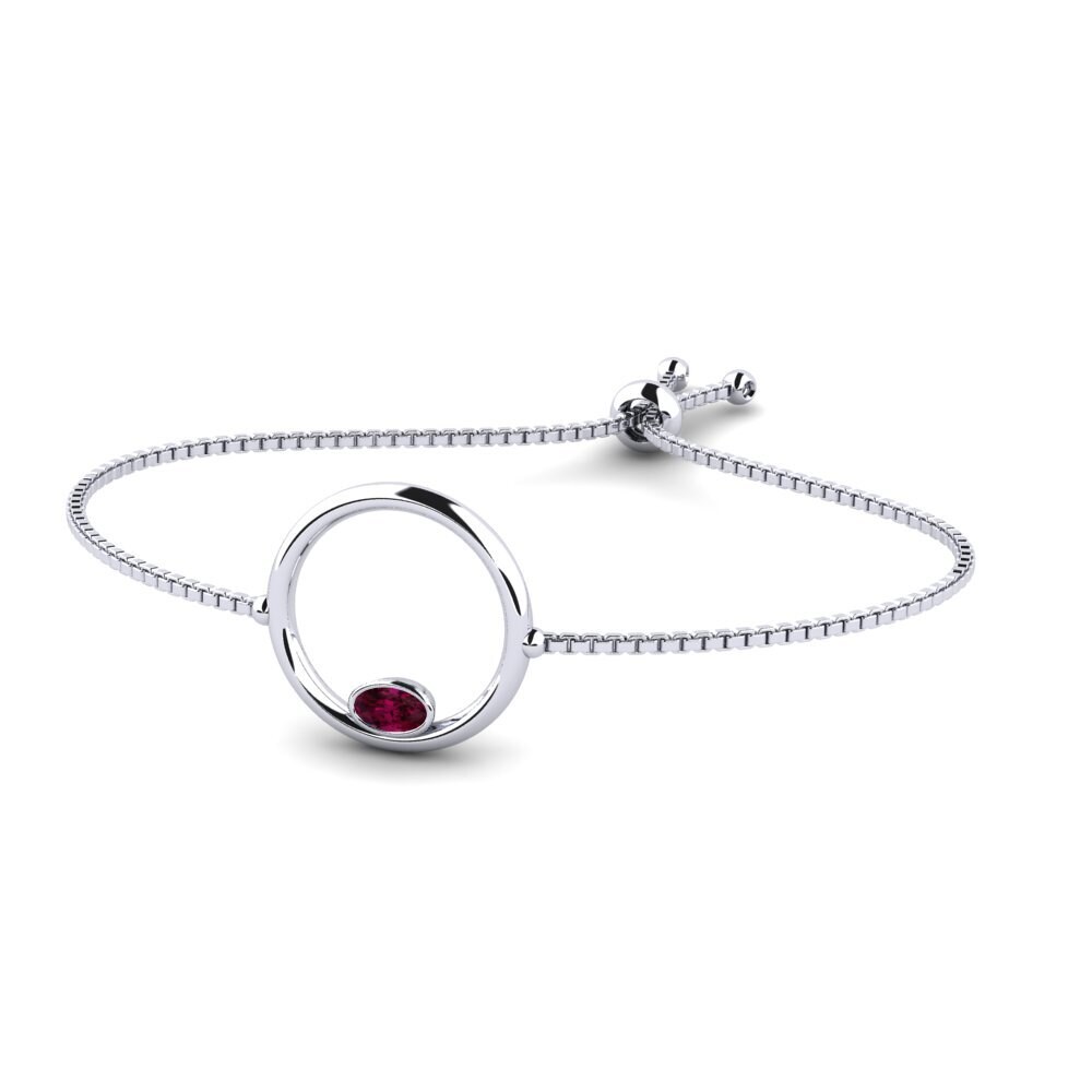 Ovalado Granate Rodolita Pulsera Ovamubre