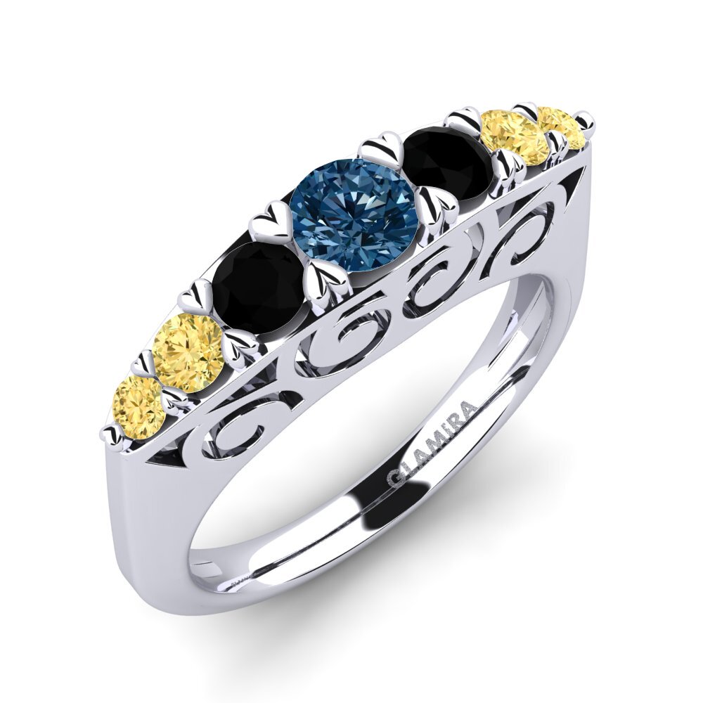 Bague Or 18 Carats Avec Diamants - Demi Alliance 0.45 Carat - Taille 55 - 4,20 G - Parfait état Occasion