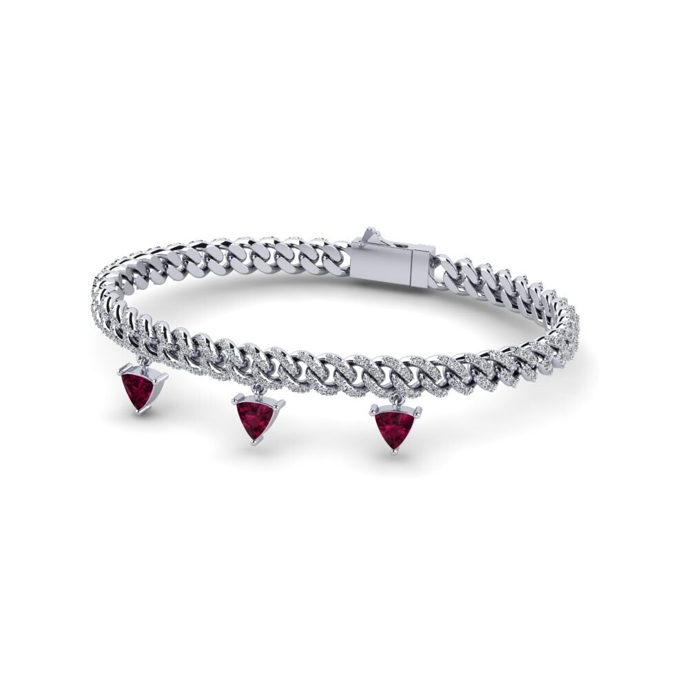 Trillion Rhodolite Garnet Women's Bracelet Overally